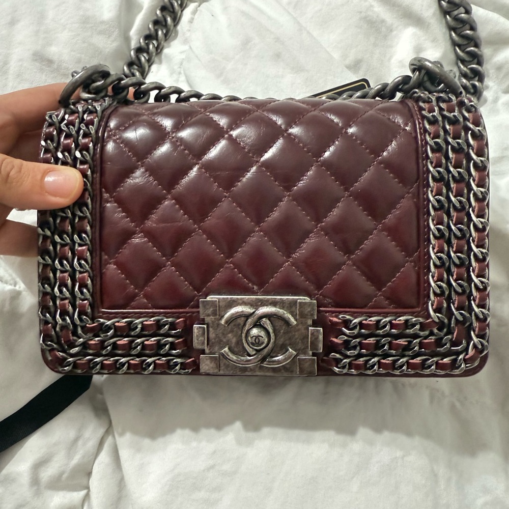 Chanel Dark Red Quilted Crossbody Bag